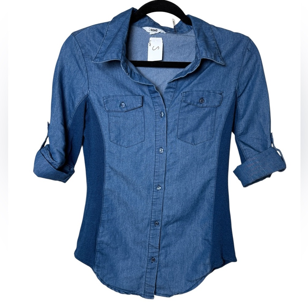 Ci Sono Denim Blue Button-Down Shirt
